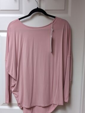 Women's Draped Long Sleeve Top in Dusty Rose